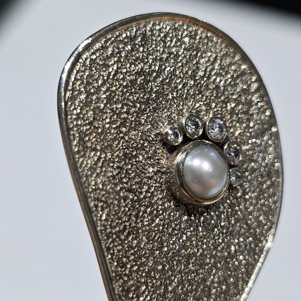 Silpada 925 Sterling Silver CZ Pearl Necklace - Picture 4 of 9